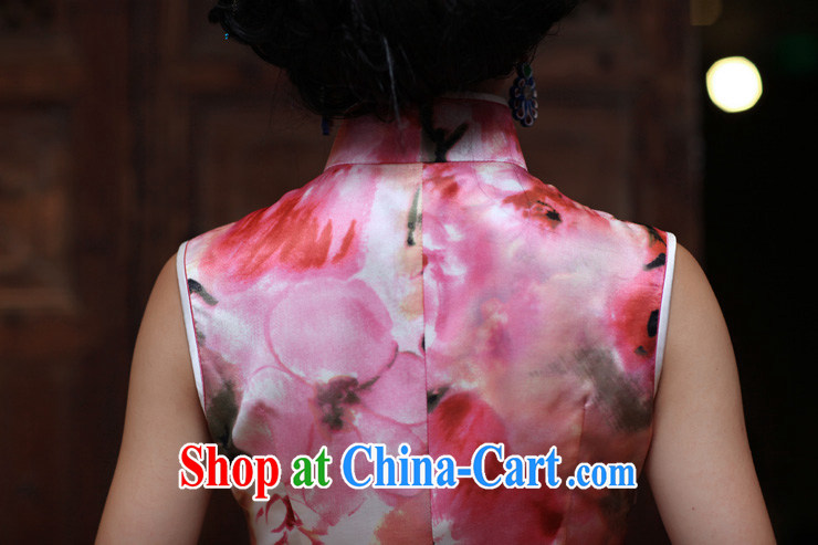 Birds love a shadow trace heavy silk facade Lotus outfit improved stylish daily short Silk Cheongsam pink XXL pictures, price, brand platters! Elections are good character, the national distribution, so why buy now enjoy more preferential! Health