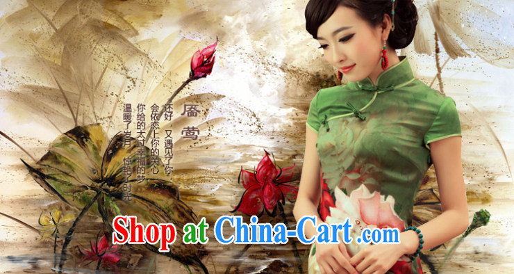 One of birds, Orioles 2015 spring and summer improved stylish short-sleeve cheongsam dress high-end Silk Cheongsam QD 247 green XXXL pictures, price, brand platters! Elections are good character, the national distribution, so why buy now enjoy more preferential! Health