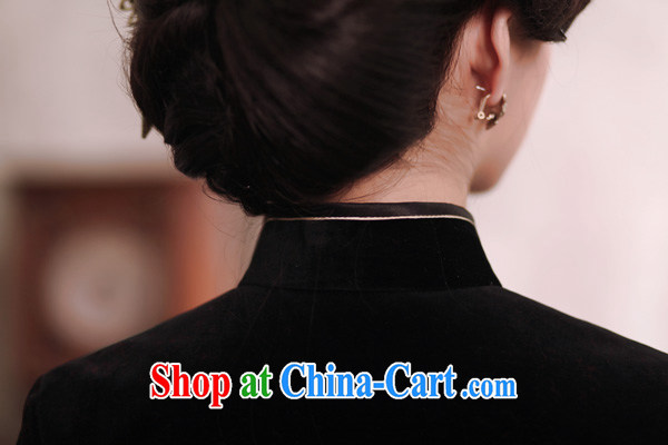 Birds love and heart 2015 spring Noble and elegant long pure velour cheongsam QC 375 black XXL pictures, price, brand platters! Elections are good character, the national distribution, so why buy now enjoy more preferential! Health