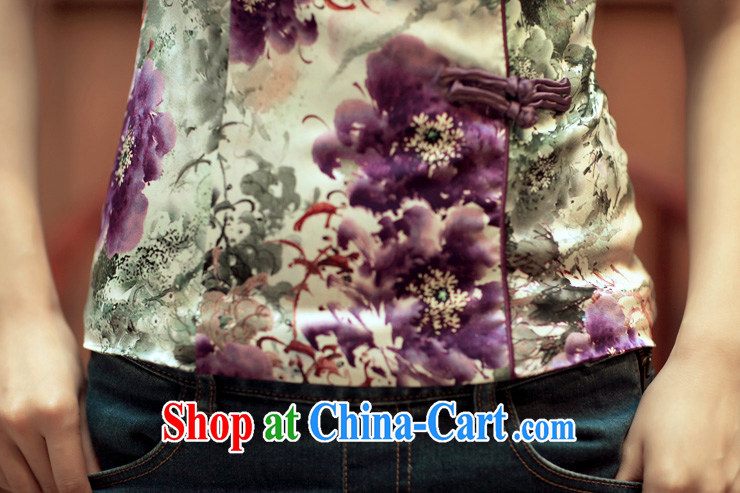 Birds of the land breeze play spring 2015 summer short-sleeved silk flowers spray short cheongsam shirt QD 317 fancy XXL pictures, price, brand platters! Elections are good character, the national distribution, so why buy now enjoy more preferential! Health