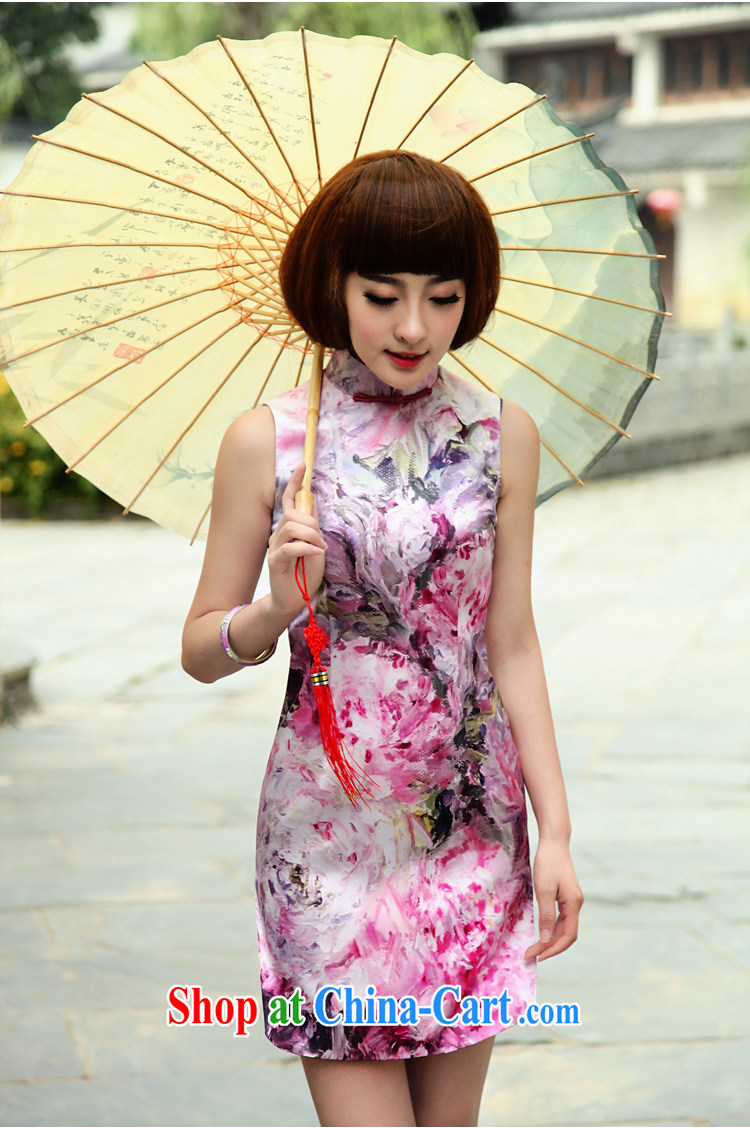 Birds love curtain to drunk film 2015 spring and summer new improved stylish short sleeveless Silk Cheongsam QD 504 fancy XXL pictures, price, brand platters! Elections are good character, the national distribution, so why buy now enjoy more preferential! Health