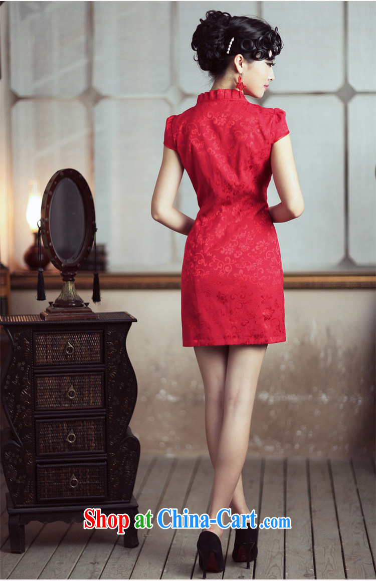 Birds love / Chu Red Red improved short cheongsam dress elegant wedding dress bridal toast serving dresses QD 189 red XXL pictures, price, brand platters! Elections are good character, the national distribution, so why buy now enjoy more preferential! Health