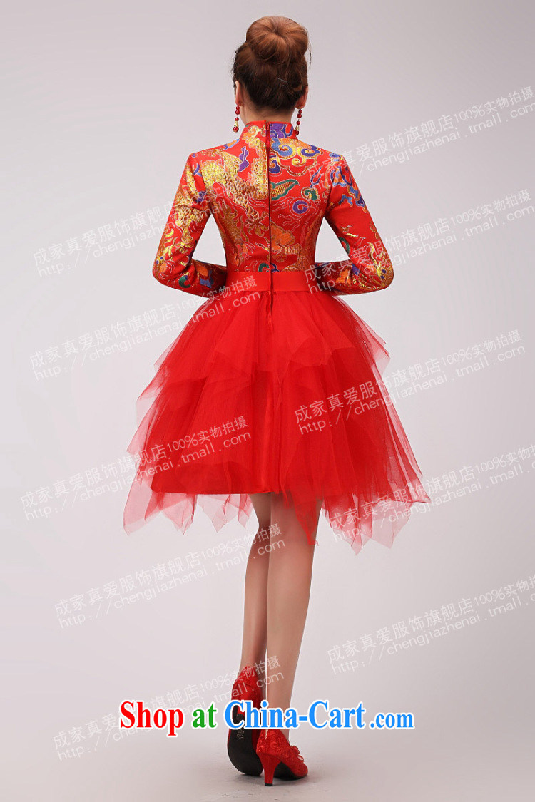 married love marriages served toast 2015 new improved long cheongsam stylish Chinese red long-sleeved dresses winter red XL pictures, price, brand platters! Elections are good character, the national distribution, so why buy now enjoy more preferential! Health