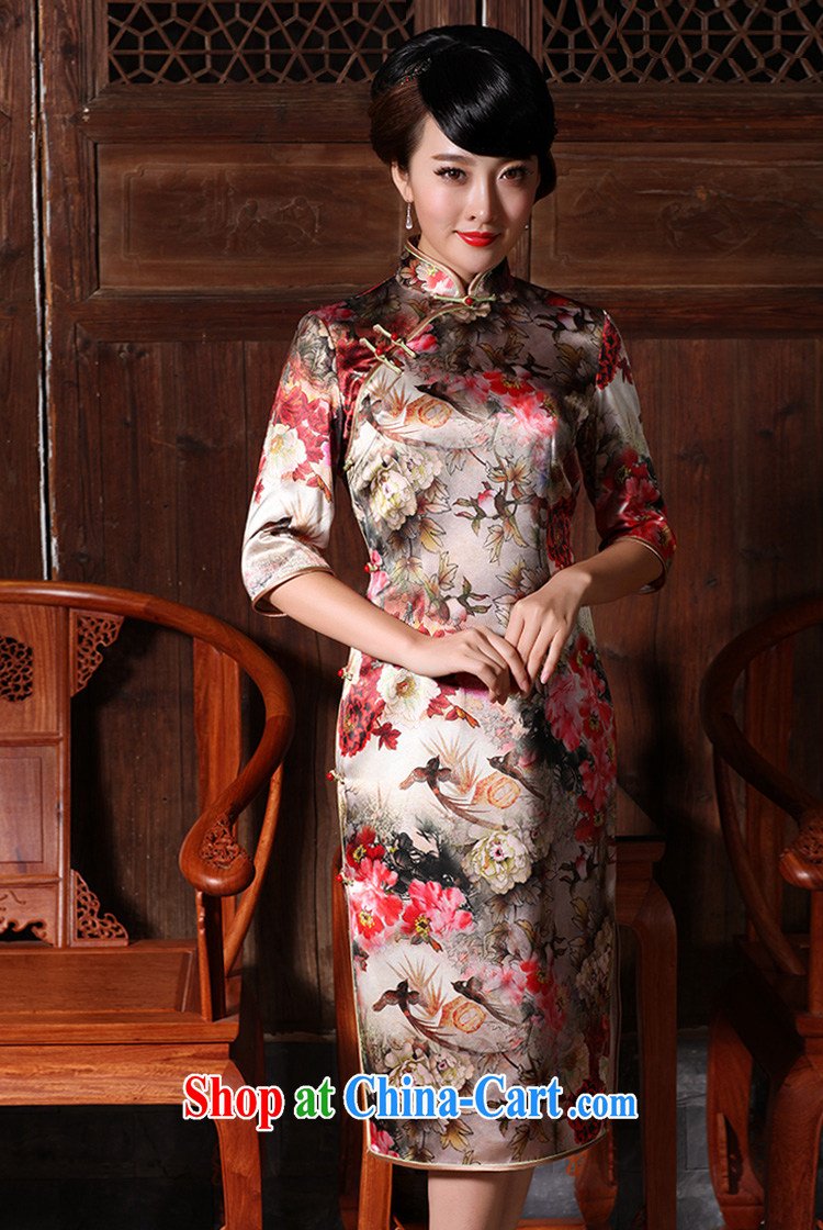 Bird lovers of spreading the fuser eyes 2015 spring, 40 M heavy silk overall charge-back the traditional long cheongsam dress QC 626 fancy XXL pictures, price, brand platters! Elections are good character, the national distribution, so why buy now enjoy more preferential! Health