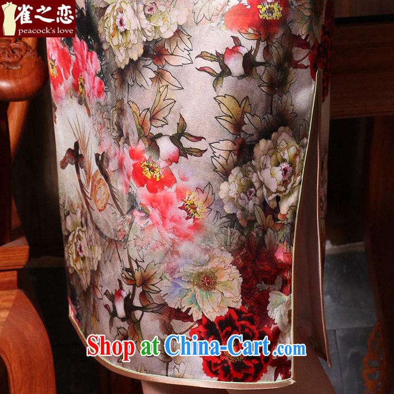 Bird lovers of spreading the fuser eyes 2015 spring 40 meters of heavy silk overall charge-back the traditional long cheongsam dress QC 626 XXL suit, birds love, and shopping on the Internet