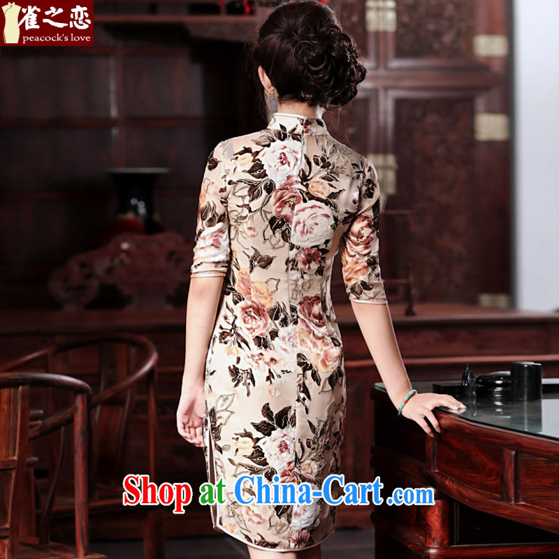 One of such land, brachial Fong Chau 2015 spring new Silk black flower lint-free cloth retro daily outfit QD 534 figure XXXL, birds love, and shopping on the Internet