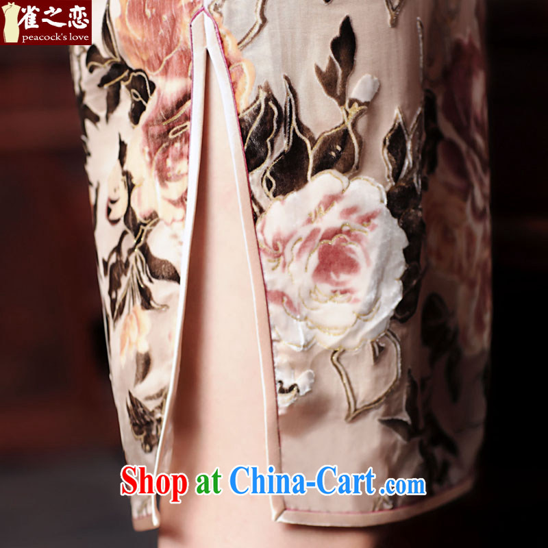One of such land, brachial Fong Chau 2015 spring new Silk black flower lint-free cloth retro daily outfit QD 534 figure XXXL, birds love, and shopping on the Internet