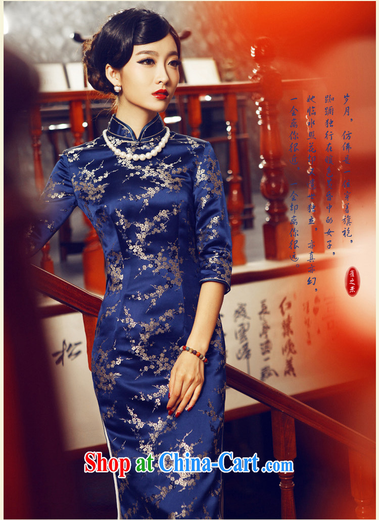 Birds love forgotten by spring and autumn 2015 the new paragraph 7 cuff silk brocade coverlets retro long cheongsam girls QC 368 blue M pictures, price, brand platters! Elections are good character, the national distribution, so why buy now enjoy more preferential! Health