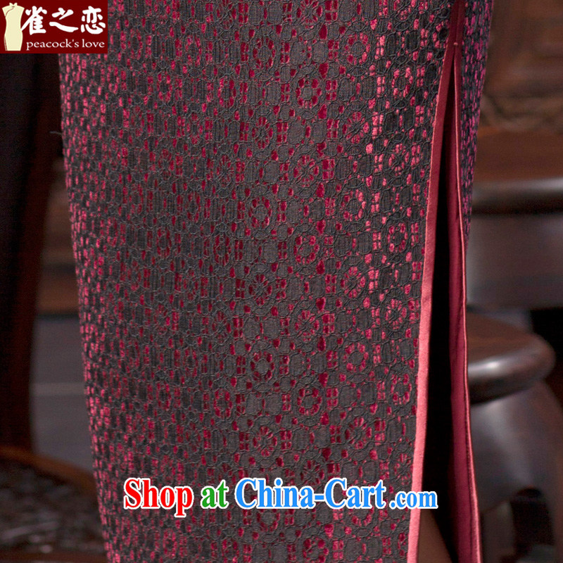 Bird lovers of 2015 spring new lace wool composite cheongsam dress improved stylish long cheongsam QC 615 figure XXL, birds love, and shopping on the Internet