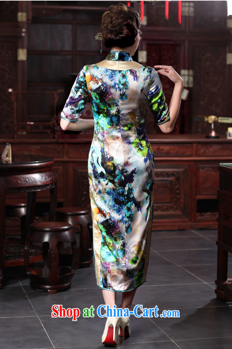 Birds love curtain inviting 2015 spring new cheongsam dress retro elegant and exclusive long Silk Cheongsam QD 536 fancy XXL pictures, price, brand platters! Elections are good character, the national distribution, so why buy now enjoy more preferential! Health