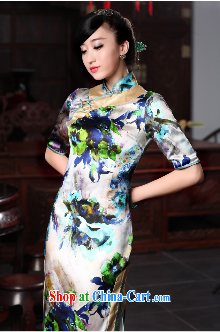 Birds love curtain inviting 2015 spring new cheongsam dress retro elegant and exclusive long Silk Cheongsam QD 536 fancy XXL pictures, price, brand platters! Elections are good character, the national distribution, so why buy now enjoy more preferential! Health