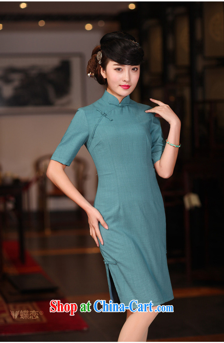 Butterfly Lovers 2015 spring new improved stylish dresses dresses retro long daily Chinese Chinese qipao 51,219 cyan XL pictures, price, brand platters! Elections are good character, the national distribution, so why buy now enjoy more preferential! Health