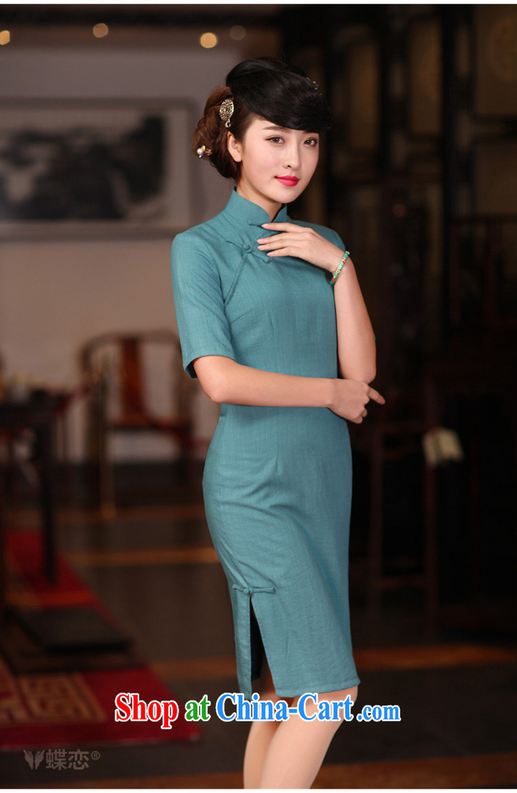 Butterfly Lovers 2015 spring new improved stylish dresses dresses retro long daily Chinese Chinese qipao 51,219 cyan XL pictures, price, brand platters! Elections are good character, the national distribution, so why buy now enjoy more preferential! Health