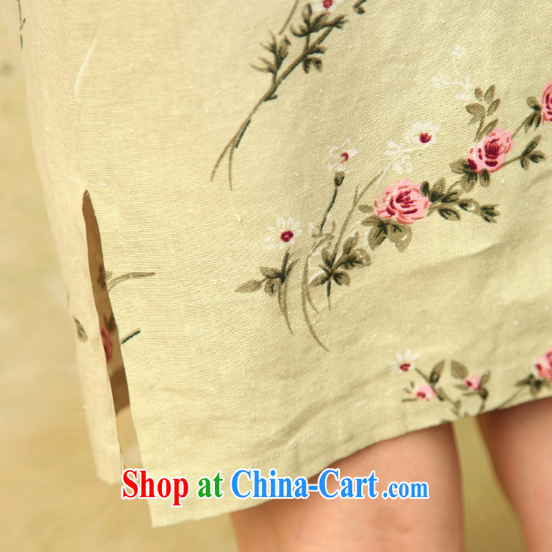 Birds of the land on which the Shadow 2015 summer new stylish retro short cotton the cheongsam QD 521 light green XXL, birds love, and shopping on the Internet