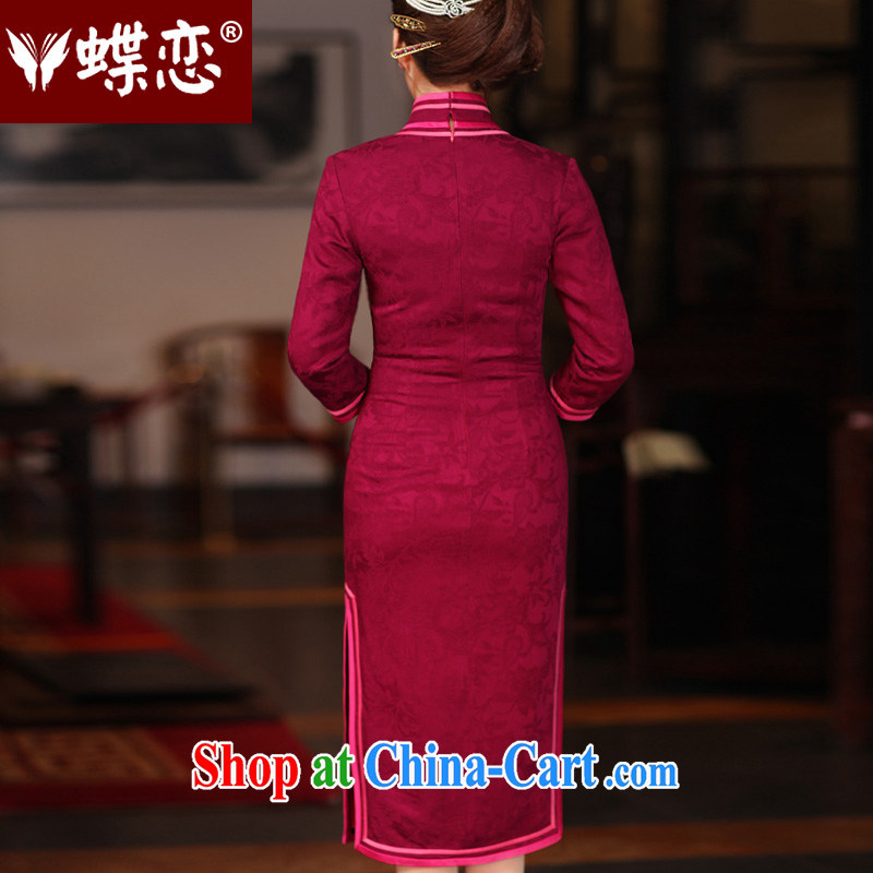 Butterfly Lovers spring 2015 the new improved stylish long cheongsam dress retro long-sleeved daily Chinese qipao of red XXL, Butterfly Lovers, shopping on the Internet