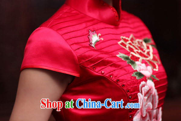 Bird lovers of Yuanyang note 2015 spring new short manual and embroidered heavy Silk Cheongsam QD 442 red XL pictures, price, brand platters! Elections are good character, the national distribution, so why buy now enjoy more preferential! Health