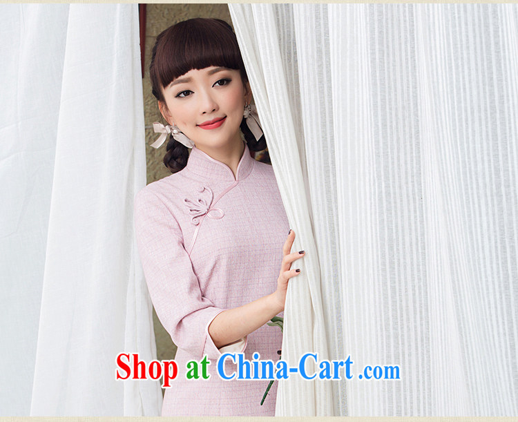 proverbial hero once and for all, new original innovation, spring and summer 7 sub-sleeved qipao improved long cultivating 2015 cheongsam stylish dresses blue 2 XL pictures, price, brand platters! Elections are good character, the national distribution, so why buy now enjoy more preferential! Health