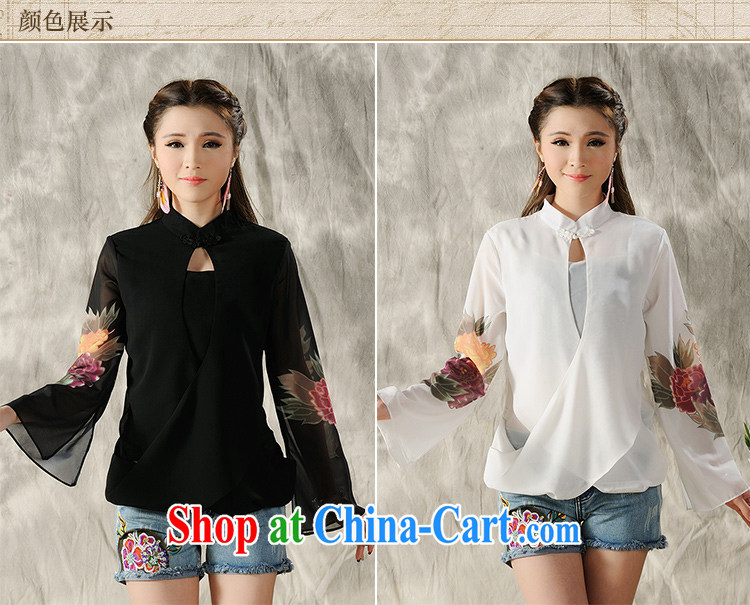 Take dish, national style in a new, hand-painted long-sleeved T-shirt cheongsam Chinese Spring Chinese Ethnic Wind female white XXL pictures, price, brand platters! Elections are good character, the national distribution, so why buy now enjoy more preferential! Health