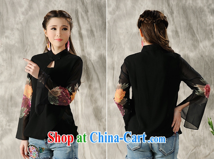 Take dish, national style in a new, hand-painted long-sleeved T-shirt cheongsam Chinese Spring Chinese Ethnic Wind female white XXL pictures, price, brand platters! Elections are good character, the national distribution, so why buy now enjoy more preferential! Health