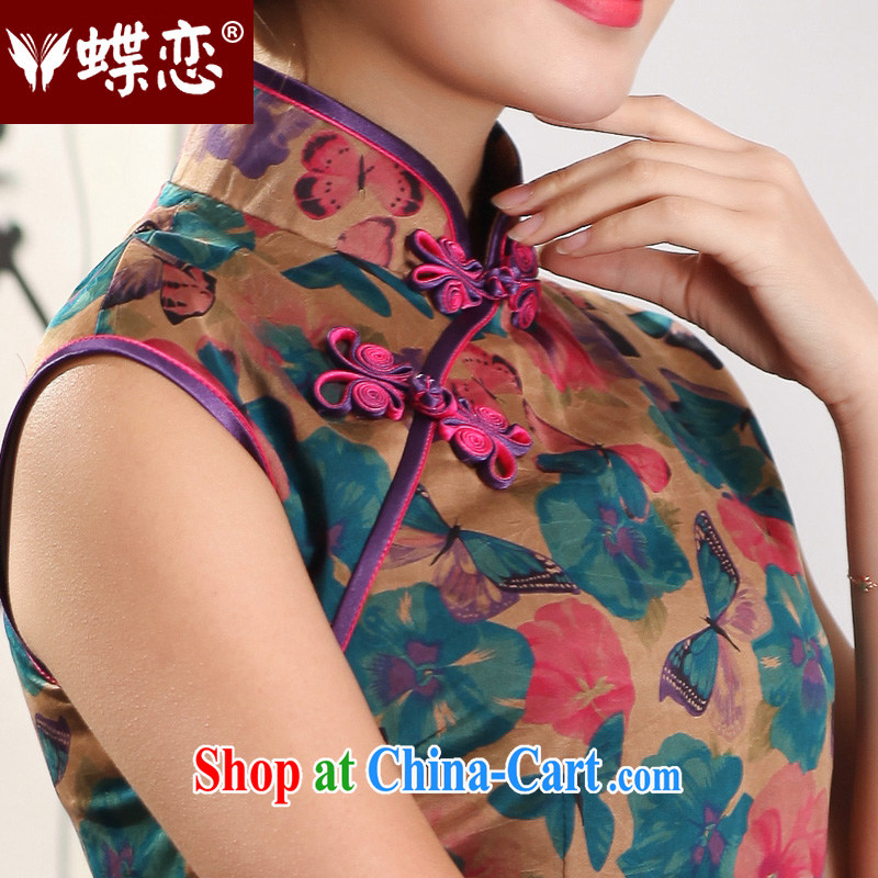 Butterfly Lovers 2015 spring new improved stylish Silk Cheongsam dress retro incense cloud yarn short cheongsam butterfly Blossoming Spring new pre-sale 20 days the XXL, Butterfly Lovers, shopping on the Internet