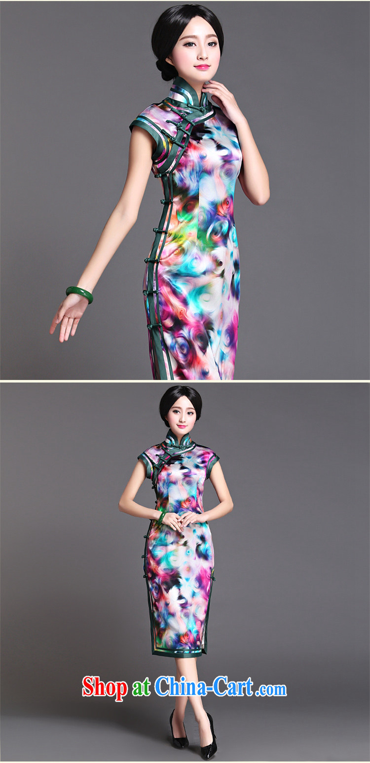 China classic spring and summer, long, heavy silk daily Chinese cheongsam dress antique Chinese improved cultivating Meiliu optical glass color XXXL pictures, price, brand platters! Elections are good character, the national distribution, so why buy now enjoy more preferential! Health