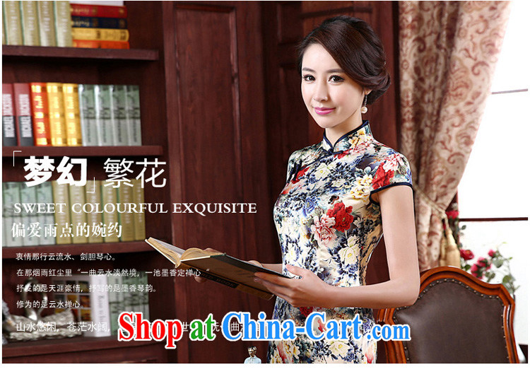 pro-am, new 2015 daily fashion improved long silk retro upscale sauna beauty Silk Cheongsam dress picture color 2 XL - waist 83 CM pictures, price, brand platters! Elections are good character, the national distribution, so why buy now enjoy more preferential! Health