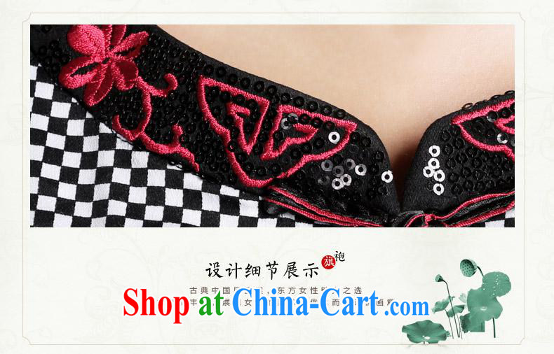 And in spring 2015 the new short-sleeved girl cheongsam improved embroidery flowers daily cultivating short cheongsam dress female grid color XXL pictures, price, brand platters! Elections are good character, the national distribution, so why buy now enjoy more preferential! Health