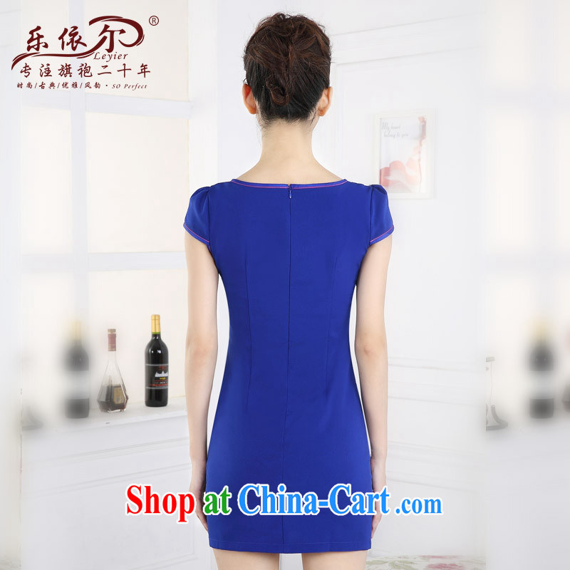And, in accordance with 2015 new dresses beauty graphics thin daily short-sleeved girl cheongsam dress improved retro the drill spring blue XXL, health concerns (Rvie .), and, on-line shopping