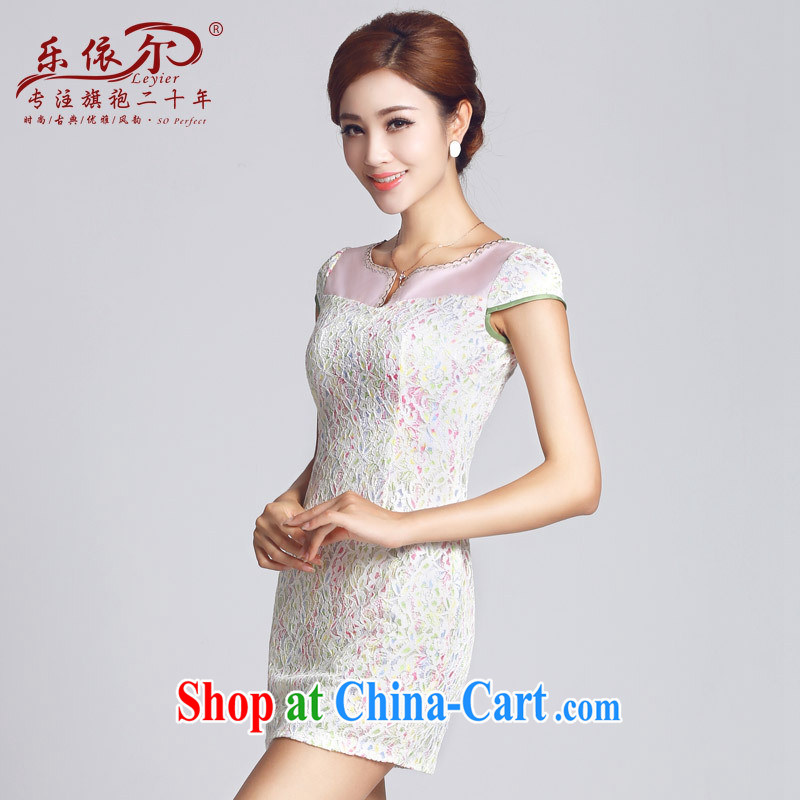 And, in accordance with spring loaded new cheongsam lace-patterned improved short, female cheongsam dress daily lady 2015 white XXL, health concerns (Rvie .), and, on-line shopping