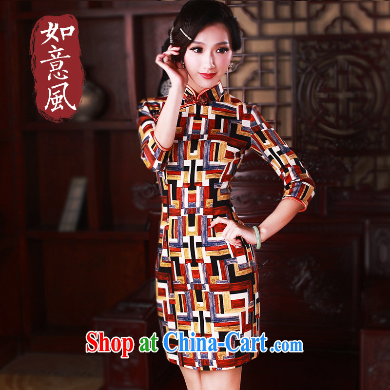 Unwind after the 2015 China wind stamp duty cuff in cheongsam dress Stylish retro spring dresses women 5037 XXL suit sporting, wind, and shopping on the Internet