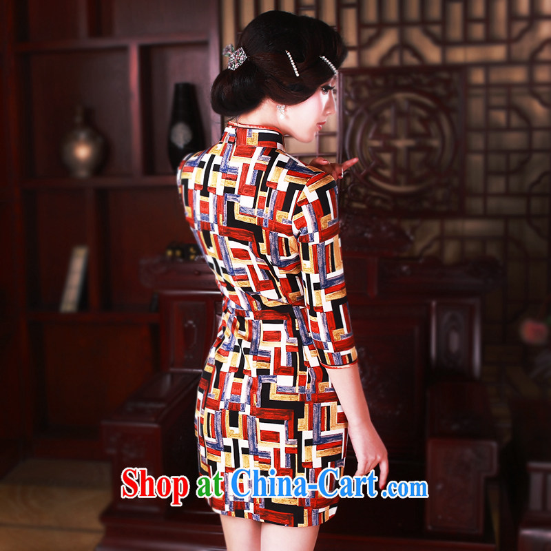 Unwind after the 2015 China wind stamp duty cuff in cheongsam dress Stylish retro spring dresses women 5037 XXL suit sporting, wind, and shopping on the Internet