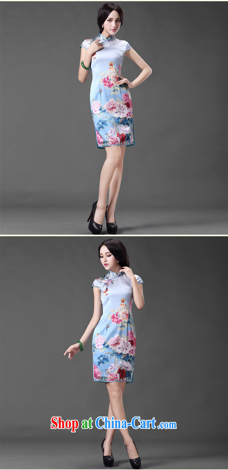 China classic silk, Silk Cheongsam literary and artistic temperament improved retro daily fashion short dresses, Ms. Dress Suit XXL pictures, price, brand platters! Elections are good character, the national distribution, so why buy now enjoy more preferential! Health
