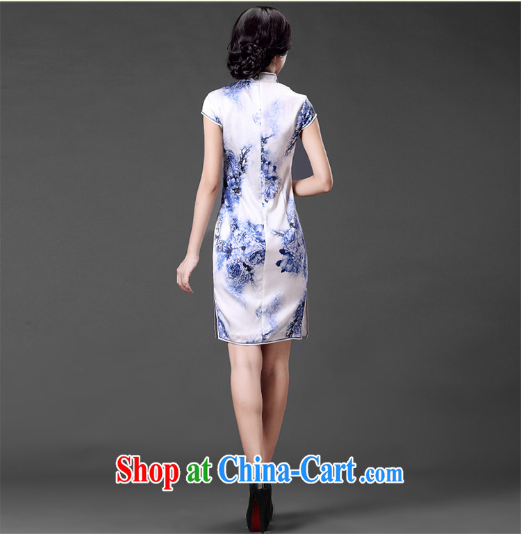 China classic improved quality heavy Silk Cheongsam Ms. sauna silk short-sleeved dresses beauty Art Nouveau floral M pictures, price, brand platters! Elections are good character, the national distribution, so why buy now enjoy more preferential! Health