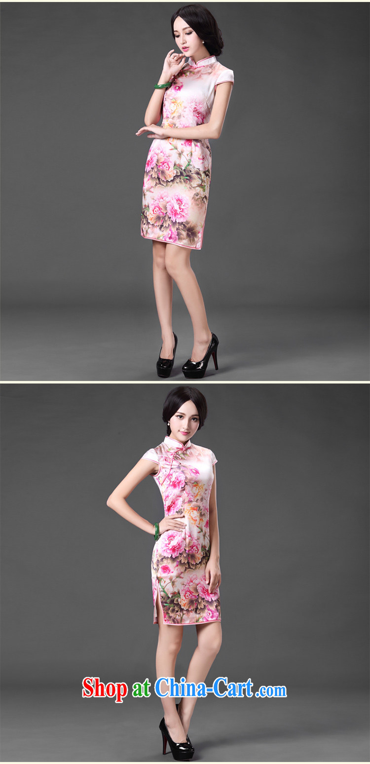 China classic 2015 spring and summer Chinese daily heavy silk sauna Silk Cheongsam dress style beauty, floral XL pictures, price, brand platters! Elections are good character, the national distribution, so why buy now enjoy more preferential! Health