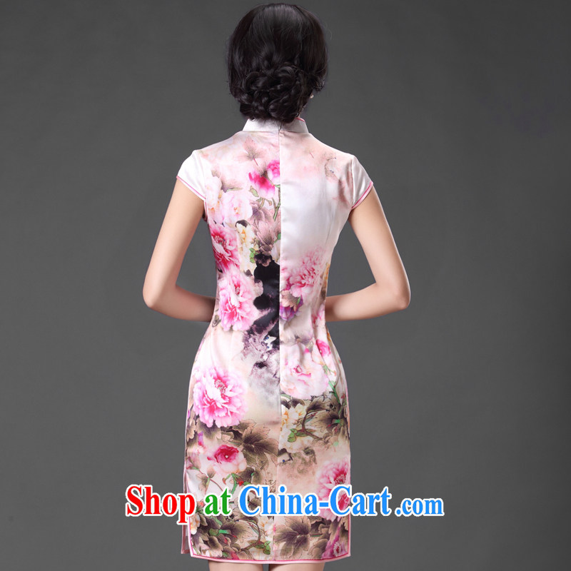 China classic 2015 spring and summer Chinese daily heavy silk sauna Silk Cheongsam dress style beauty, XL suit, China Classic (HUAZUJINGDIAN), online shopping