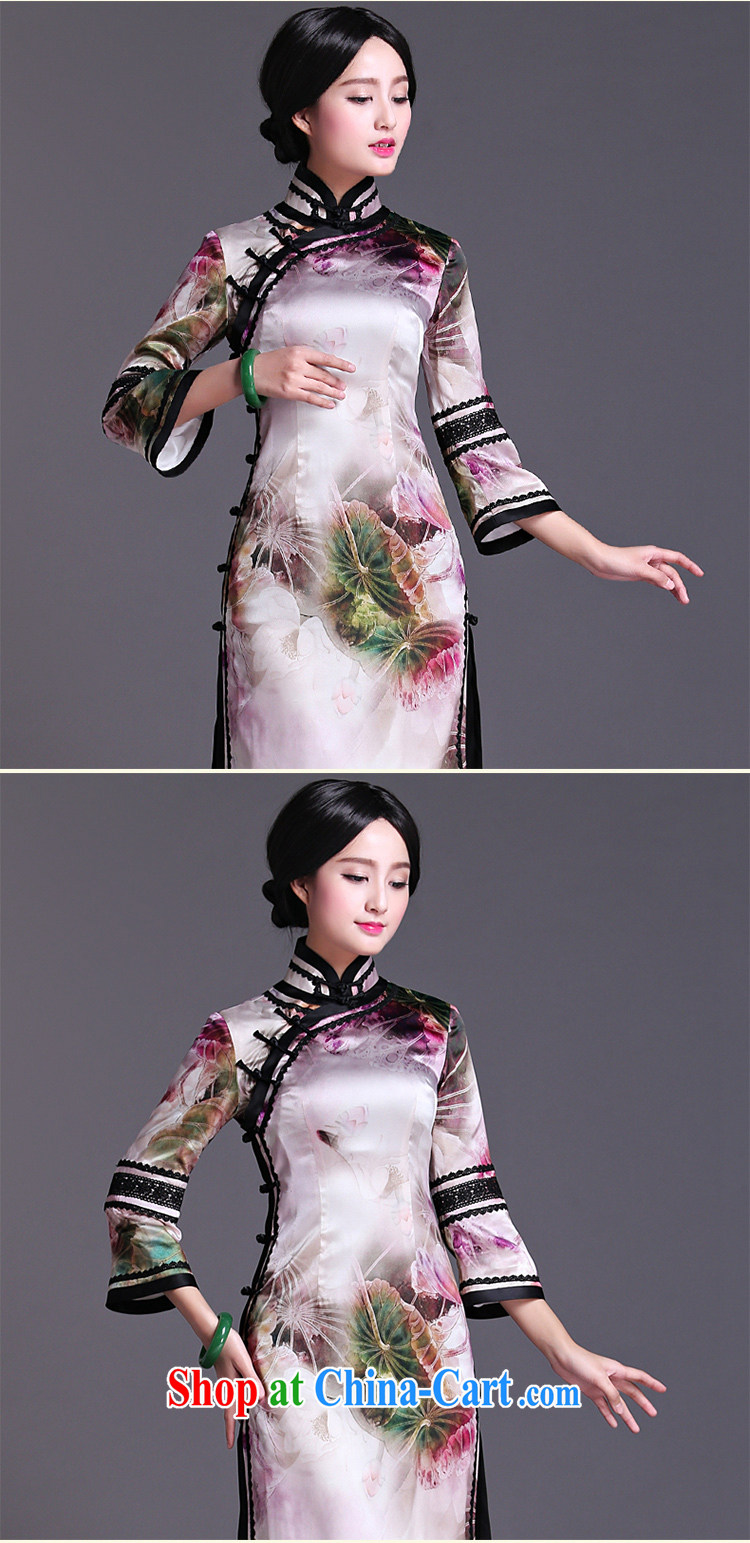 2015 new spring and summer heavy silk dos santos Ms. Silk Cheongsam dress improved stylish retro style beauty Lin heart XXL pictures, price, brand platters! Elections are good character, the national distribution, so why buy now enjoy more preferential! Health