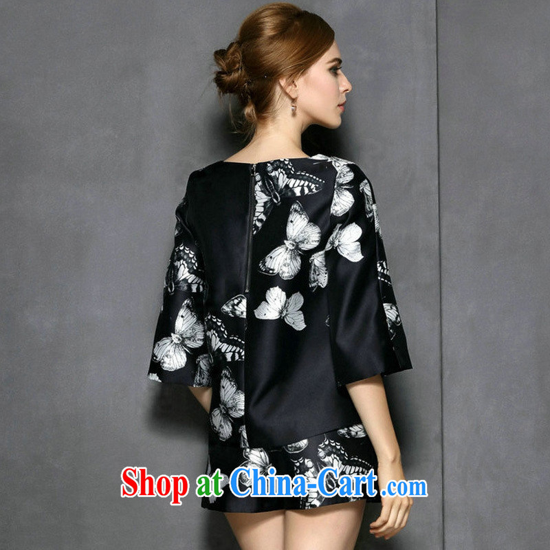 Ya-ting the European site spring 2015 Women New American and European brands two kits with autumn dresses L 9131 XL Black, Blue rain bow, and, shopping on the Internet