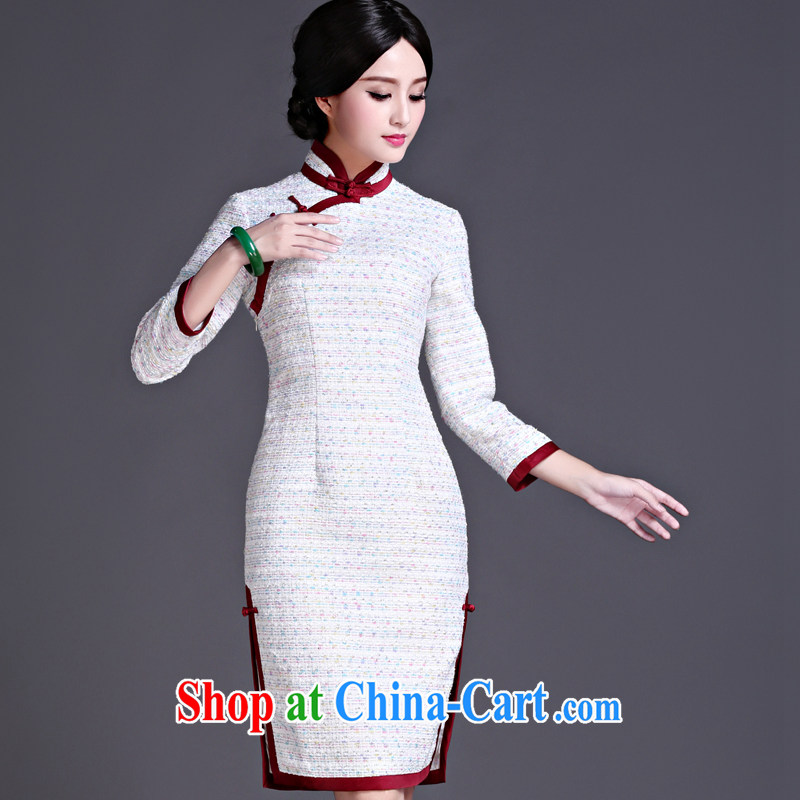China classic improvement of Korea Daily 7 cuff cuff in cheongsam dress new retro 2015 winter clothing style floral XXL, China Classic (HUAZUJINGDIAN), and, on-line shopping