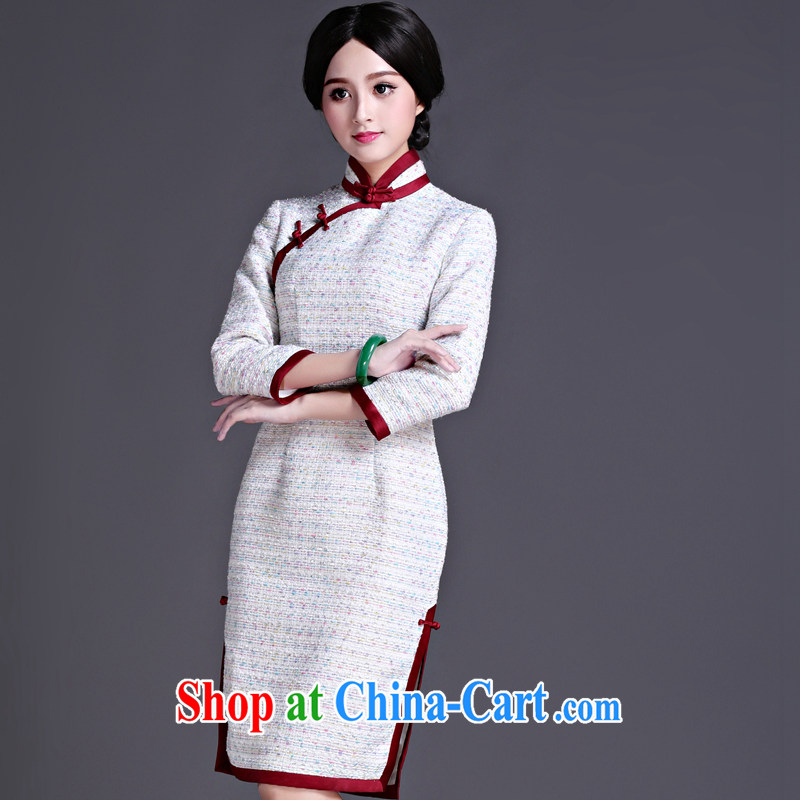 China classic improvement of Korea Daily 7 cuff cuff in cheongsam dress new retro 2015 winter clothing style floral XXL, China Classic (HUAZUJINGDIAN), and, on-line shopping