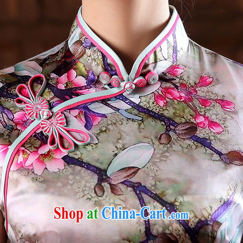 The CYD HO Kwun Tong' is, Shanghai Silk King fabric fashion cheongsam dress 2015 spring and summer new retro style high-end goods QD 5111 XXL suit, Sau looked Tang, shopping on the Internet