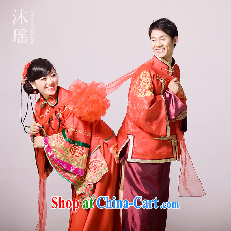 Mu Yao, high-su Wo service long, 2-Piece long-sleeved gown 2015 new bows new high-end long-sleeved top, pregnant women can be seen wearing a red XL chest of more than 105 for