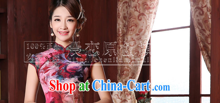 Morning dresses, new 2015 summer retro short improved stylish sauna silk silk Chinese qipao floral fancy M pictures, price, brand platters! Elections are good character, the national distribution, so why buy now enjoy more preferential! Health