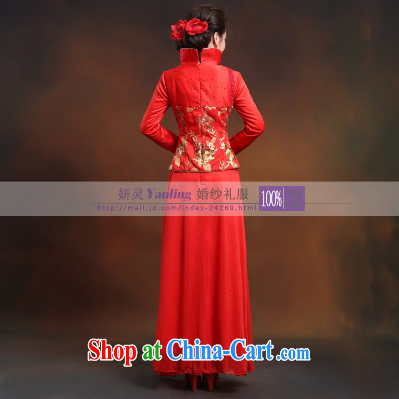Her spirit/YANLING Su-wo service 14 new dress Dragon toast use Chinese improved costumes dresses 14,028 red XXXXL, her spirit (Yanling), online shopping