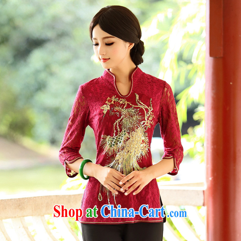 China classic * Phoenix to fly Ms. cuff in Chinese T-shirt Chinese Ethnic Wind improved bows clothes T-shirt spring XXXL Uhlans on, China Classic (HUAZUJINGDIAN), shopping on the Internet
