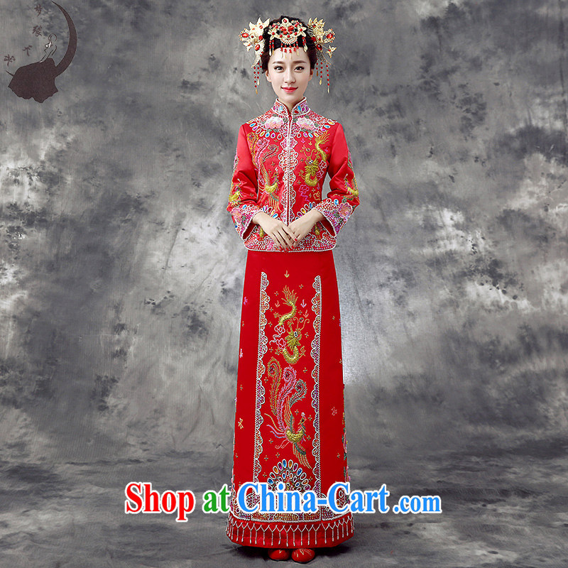 Dream of the day spring 2015 new marriages of Phoenix skirt Chinese brides red staple goods Pearl Q 871 red one size 2.3 feet around his waist, to wear