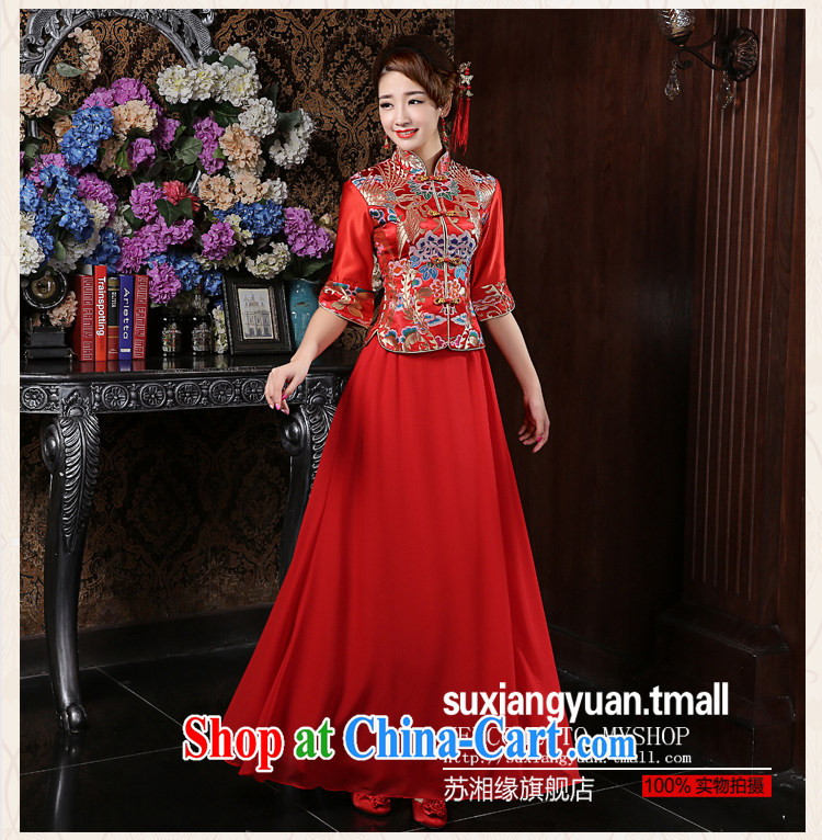 Su Wu edge long-sleeved winter bride toast wedding dress red dresses bridal load use phoenix Sau wo service outfit red XL pictures, price, brand platters! Elections are good character, the national distribution, so why buy now enjoy more preferential! Health