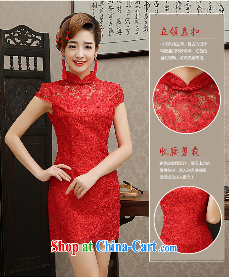 married love toast Service Bridal 2015 new stylish cheongsam dress red lace wedding dresses small short marriage dresses winter red XXL pictures, price, brand platters! Elections are good character, the national distribution, so why buy now enjoy more preferential! Health