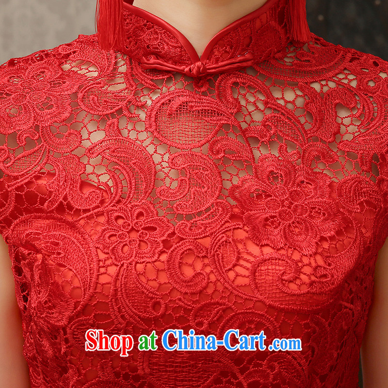married love toast Service Bridal 2015 new stylish cheongsam dress red lace wedding dresses small short marriage dresses winter red XXL, married love, shopping on the Internet