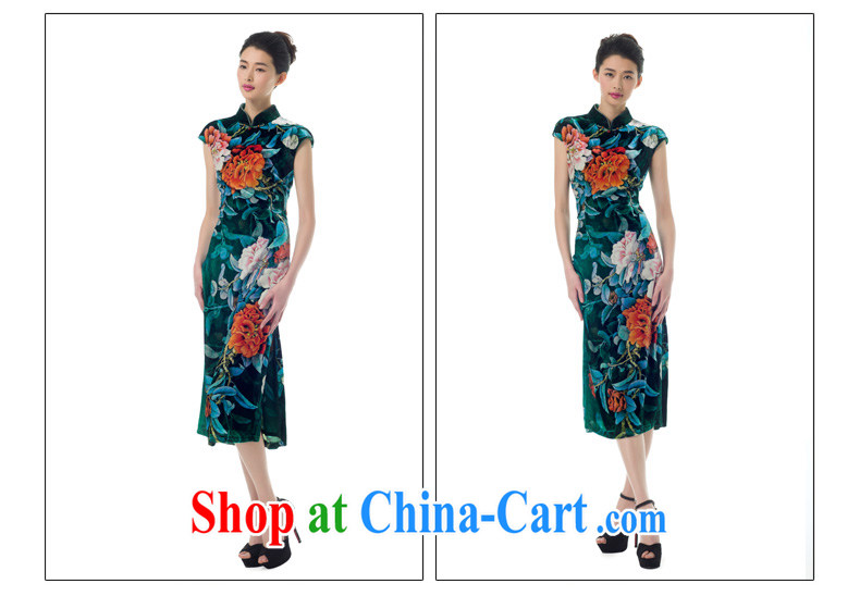Wood is a qipao improved retro beauty silk 2015 spring and summer new short-sleeved qipao 21,823 14 dark green XXXL pictures, price, brand platters! Elections are good character, the national distribution, so why buy now enjoy more preferential! Health