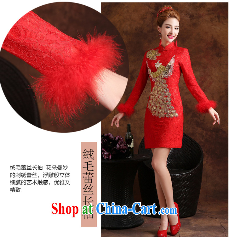Marriage and love dresses bows Service Bridal Fashion 2015 new autumn and winter red short-sleeved, the gross marriage dress female Red XXL pictures, price, brand platters! Elections are good character, the national distribution, so why buy now enjoy more preferential! Health